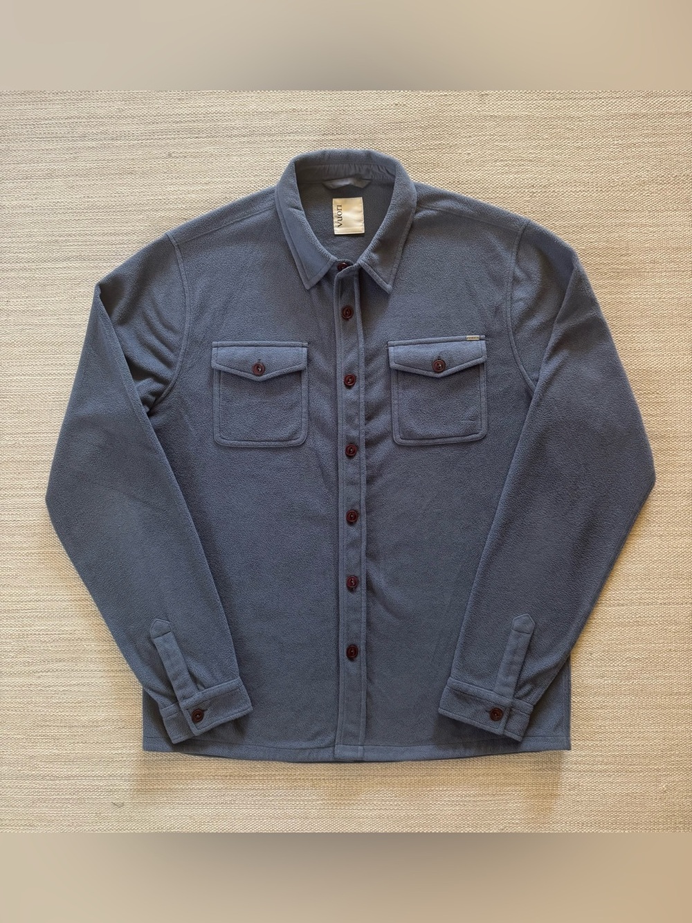 Vuori Aspen grey fleece button down long sleeve warm shirt jacket men’s size L - Picture 1 of 3